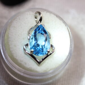 Swiss Blue Topaz Pendant