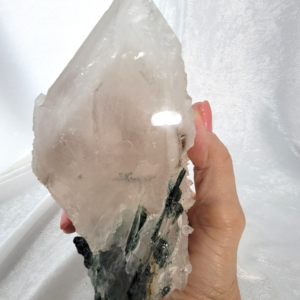 Quartz with Green Tourmaline & Phantom