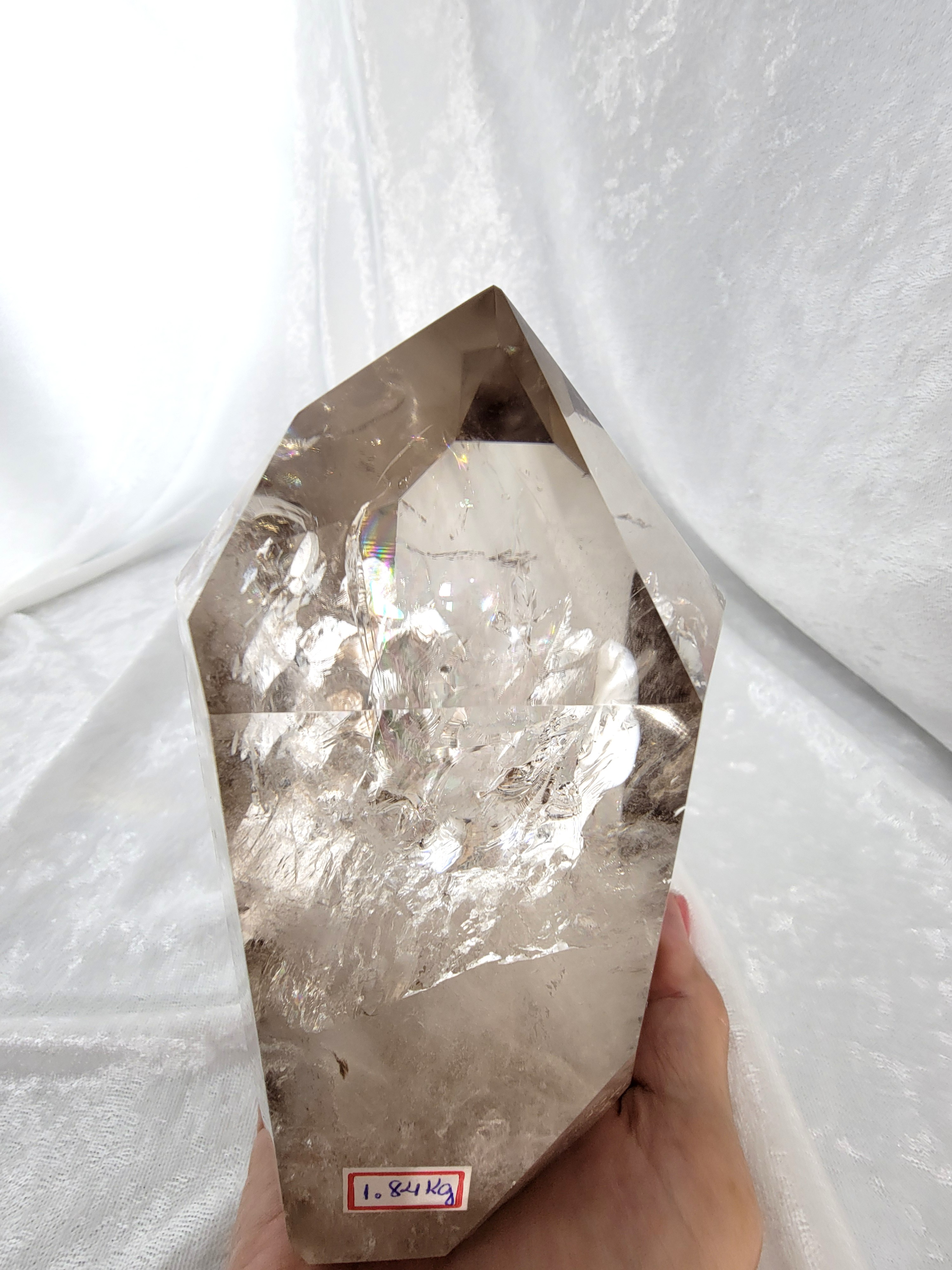 Smoky Quartz Tower with Rainbows - Image 2